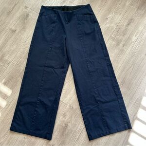 Old Navy Navy Blue Wide-Leg Pants - Stretch - Trouser High Rise